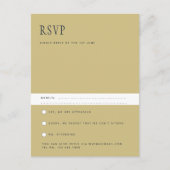 Moderne Minimalistische RSVP Pos für Hochzeiten Postkarte (Vorderseite)
