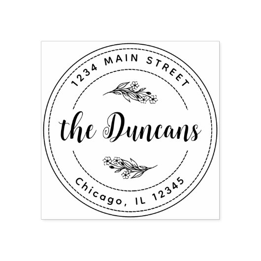 Moderne Minimalistische Rücksendeadresse Groß Gummistempel (Prägung)