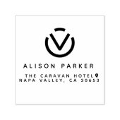 Moderne Minimalistische Rücksendeadresse Gummi Bri Permastempel (Design)