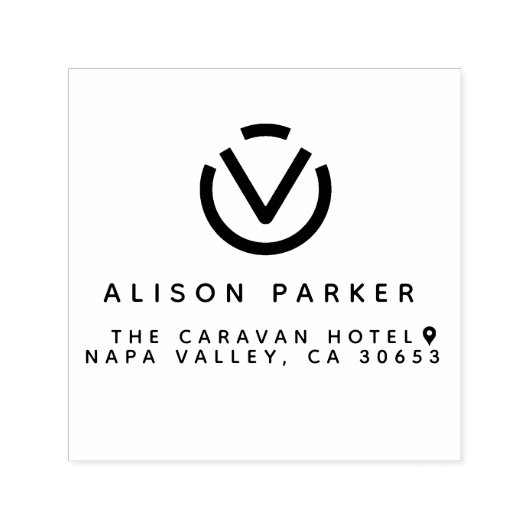 Moderne Minimalistische Rücksendeadresse Gummi Bri Permastempel (Design)