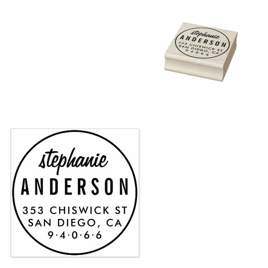 Moderne, Minimalistische Rücksendeadresse Gummistempel (Stempel)