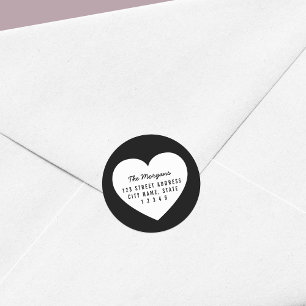 Moderne Minimalistische Rücksendeadresse Runder Aufkleber