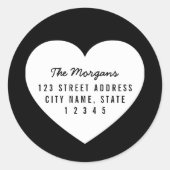 Moderne Minimalistische Rücksendeadresse Runder Aufkleber (Vorderseite)