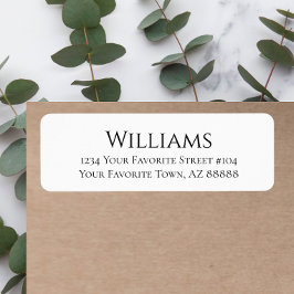 Moderne Minimalistische Rücksendeadresse Schwarz-w