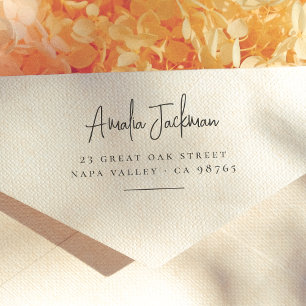 Moderne minimalistische Rücksendeadresse Skript Na Permastempel