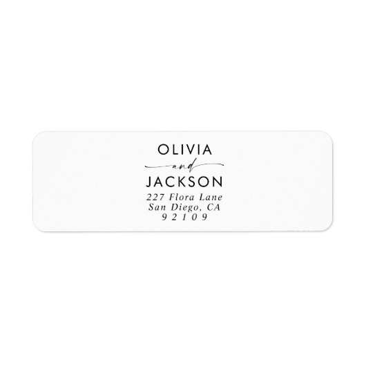 Moderne Minimalistische Rücksendeadressen-Aufklebe (Vorne)