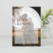 Moderne Minimalistische Rustikale Foto Arch Weddin Einladung (Stehend Vorderseite)