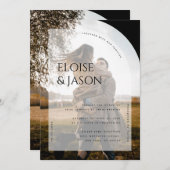 Moderne Minimalistische Rustikale Foto Arch Weddin Einladung (Vorne/Hinten)