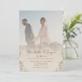 Moderne Minimalistische Rustikale Foto-Overlay-Hoc Einladung (Stehend Vorderseite)