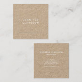 Moderne minimalistische rustikale Kraftkraft beruf Quadratische Visitenkarte (Vorne/Hinten)