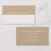 Moderne minimalistische rustische Kraft und Weiß Visitenkarte (Vorne/Hinten)