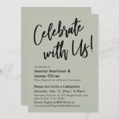 Moderne Minimalistische Sage Green Celebrate mit u Einladung (Vorne/Hinten)