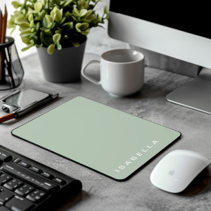 Moderne minimalistische Salbei-grüne personalisier Mousepad