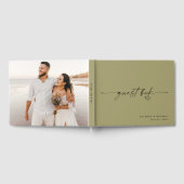 Moderne minimalistische Salbei-Script-Hochzeit Gästebuch (Voll)