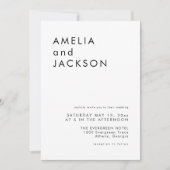 Moderne Minimalistische saubere Hochzeit Einladung (Vorderseite)