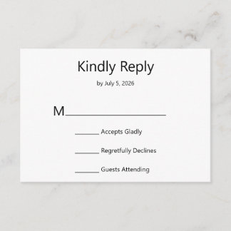 Moderne Minimalistische Save-the-Date-Beilagekarte Begleitkarte