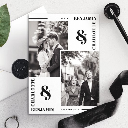 Moderne Minimalistische Save the Date-Foto-Karte Save The Date