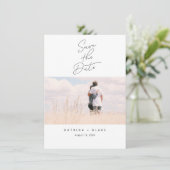 Moderne Minimalistische Save the Date Fotokarte Einladung (Stehend Vorderseite)