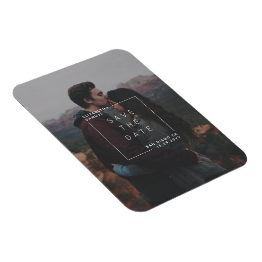 Moderne Minimalistische Save the Date Fotokarte Magnet (Rechte Seite)