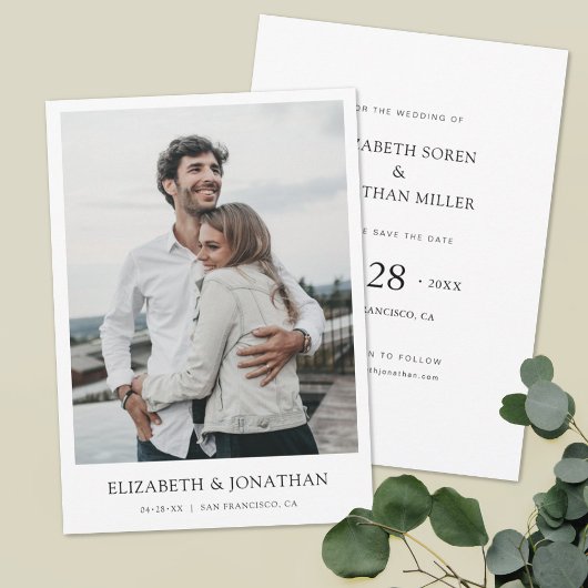 Moderne Minimalistische Save the Date Hochzeitsein