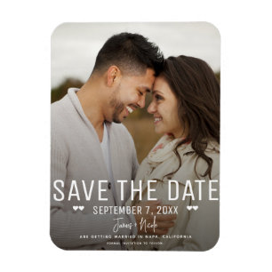 Moderne Minimalistische Save the Date Hochzeitsfot Magnet