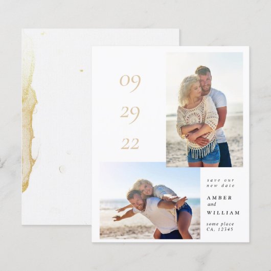 Moderne minimalistische Save the Date Karte (Vorne/Hinten)