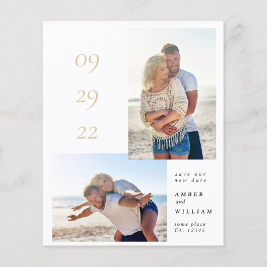 Moderne minimalistische Save the Date Karte (Vorderseite)