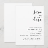 Moderne Minimalistische Save the Date-Karte Date (Vorne/Hinten)