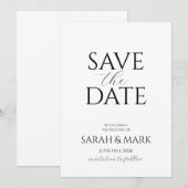 Moderne Minimalistische Save the Date-Karte Date (Vorne/Hinten)
