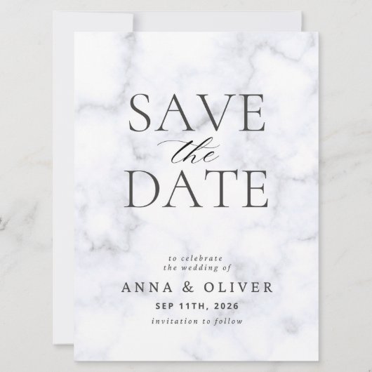 Moderne Minimalistische Save the Date-Karte Date (Vorderseite)