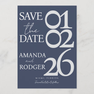 Moderne minimalistische Save-the-Date-Karte in sta Einladung