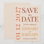 Moderne minimalistische Save-the-Date-Karte mit Üb Save The Date (Vorne/Hinten)