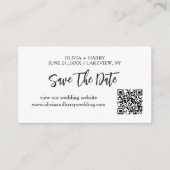 Moderne Minimalistische Save the Date-Karte | QR-C Begleitkarte (Vorderseite)