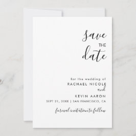 Moderne Minimalistische Save the Date-Karte Save The Date