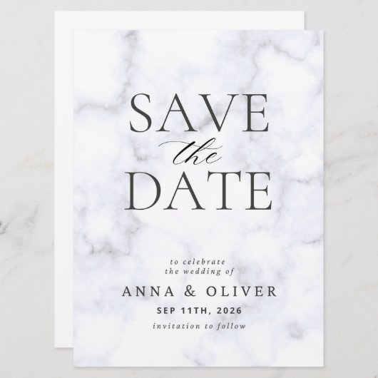 Moderne Minimalistische Save the Date-Karte Save The Date (Vorne/Hinten)
