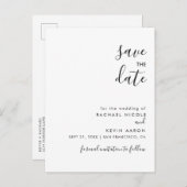 Moderne Minimalistische Save the Date Postkarte (Vorne/Hinten)