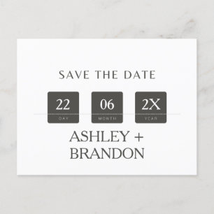 Moderne Minimalistische Save the Date Postkarte