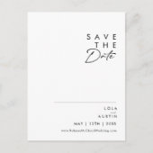 Moderne Minimalistische Save the Date Postkarte (Vorderseite)