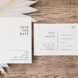 Moderne Minimalistische Save the Date Postkarte