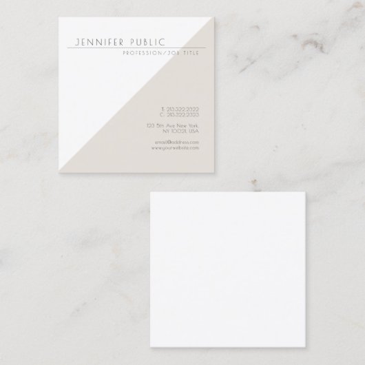 Moderne Minimalistische Schablonen-eleganter Quadratische Visitenkarte (Vorne/Hinten)