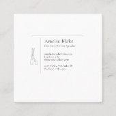 Moderne Minimalistische Schere Haarstylistin Quadratische Visitenkarte (Rückseite)