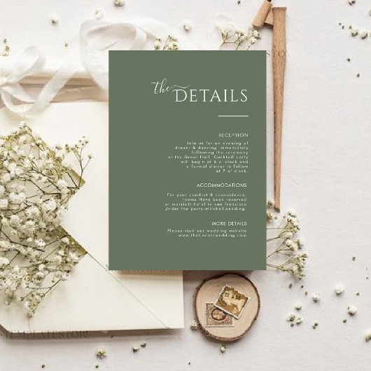 Moderne, Minimalistische, schlauchgrüne Einschließ RSVP Karte