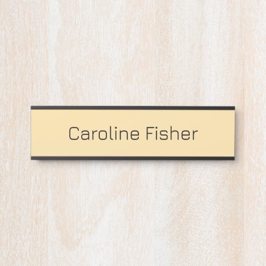 Moderne Minimalistische Schlichte Einfache Beige Türschild (Vorderseite )