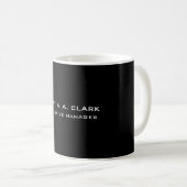 Moderne Minimalistische Schlichte Elegant Schwarz Kaffeetasse (VorderseiteRechts)