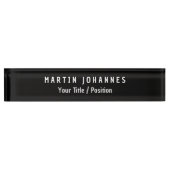 Moderne Minimalistische Schlichte Elegant Schwarz Namensplakette (Vorderseite)