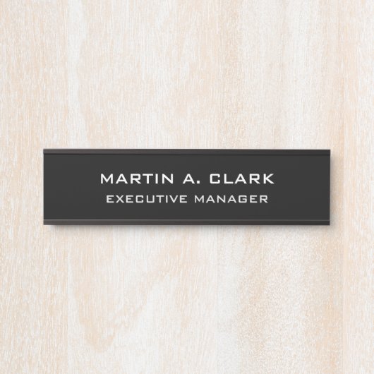 Moderne Minimalistische Schlichte Elegant Schwarz Türschild (Vorderseite )