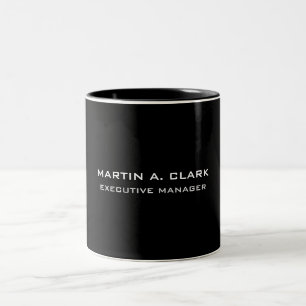 Moderne Minimalistische Schlichte Elegant Schwarz  Zweifarbige Tasse