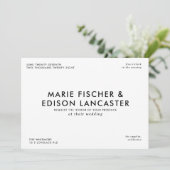 Moderne Minimalistische, schlichte Hochzeit mit Ch Einladung (Stehend Vorderseite)