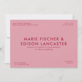 Moderne Minimalistische, schlichte Hochzeit mit Ch Einladung