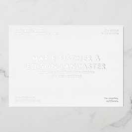 Moderne Minimalistische, schlichte Hochzeit mit Ch Folieneinladung